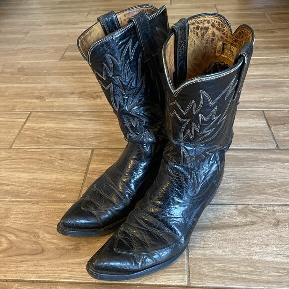 Vintage 1970s Justin Exotic Leather Men\'s Western Boots Size 10 C #T3552 main image 7